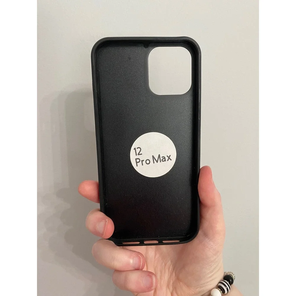 Phone Case iPhone 12 Pro Max Strawberry Fruit Heart Star Pattern Black Edge
